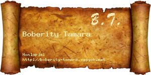 Boberity Tamara névjegykártya